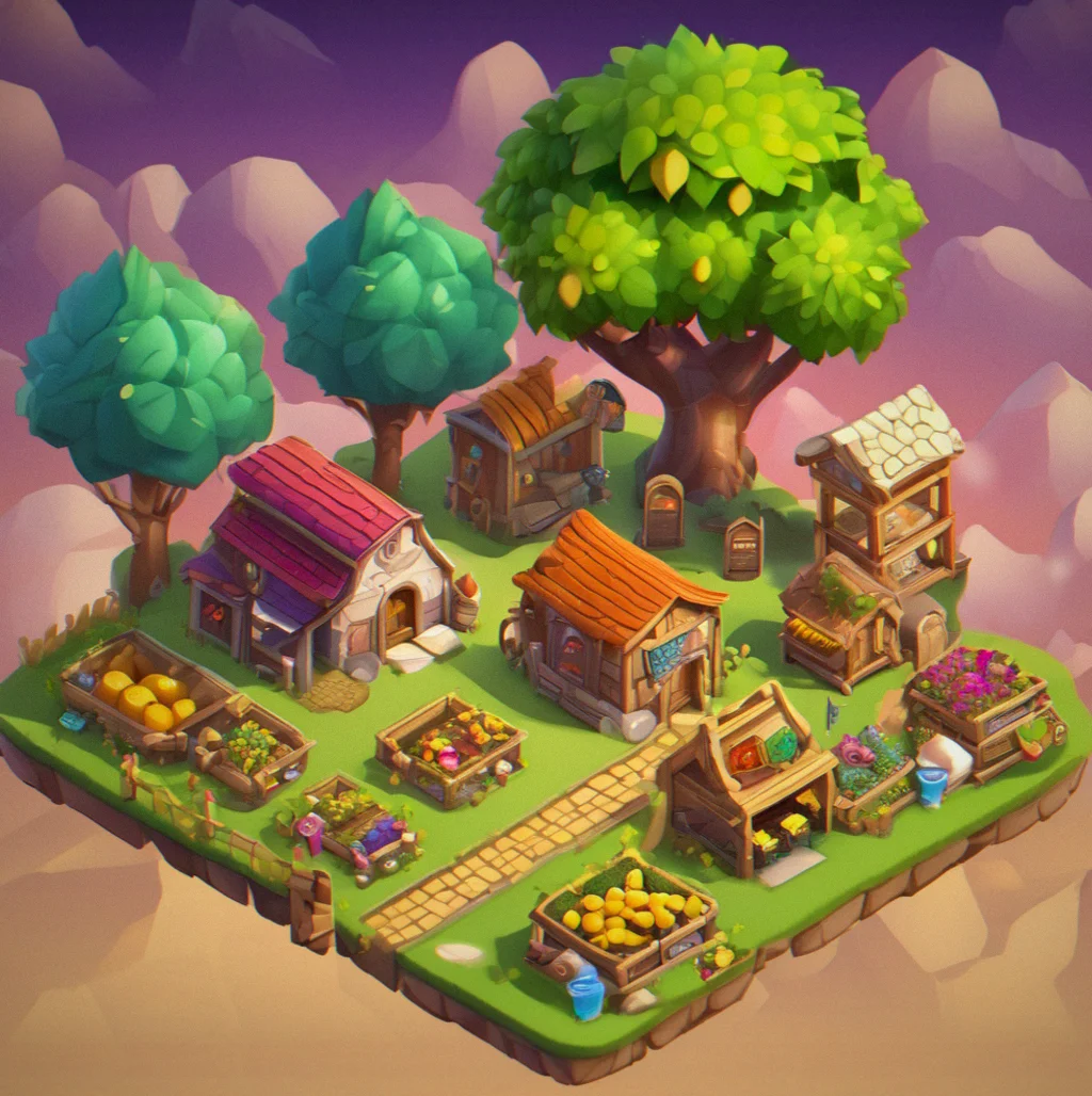 Mobile game menu with an idle income counter that keeps climbing while you're away, stacking up resource rewards