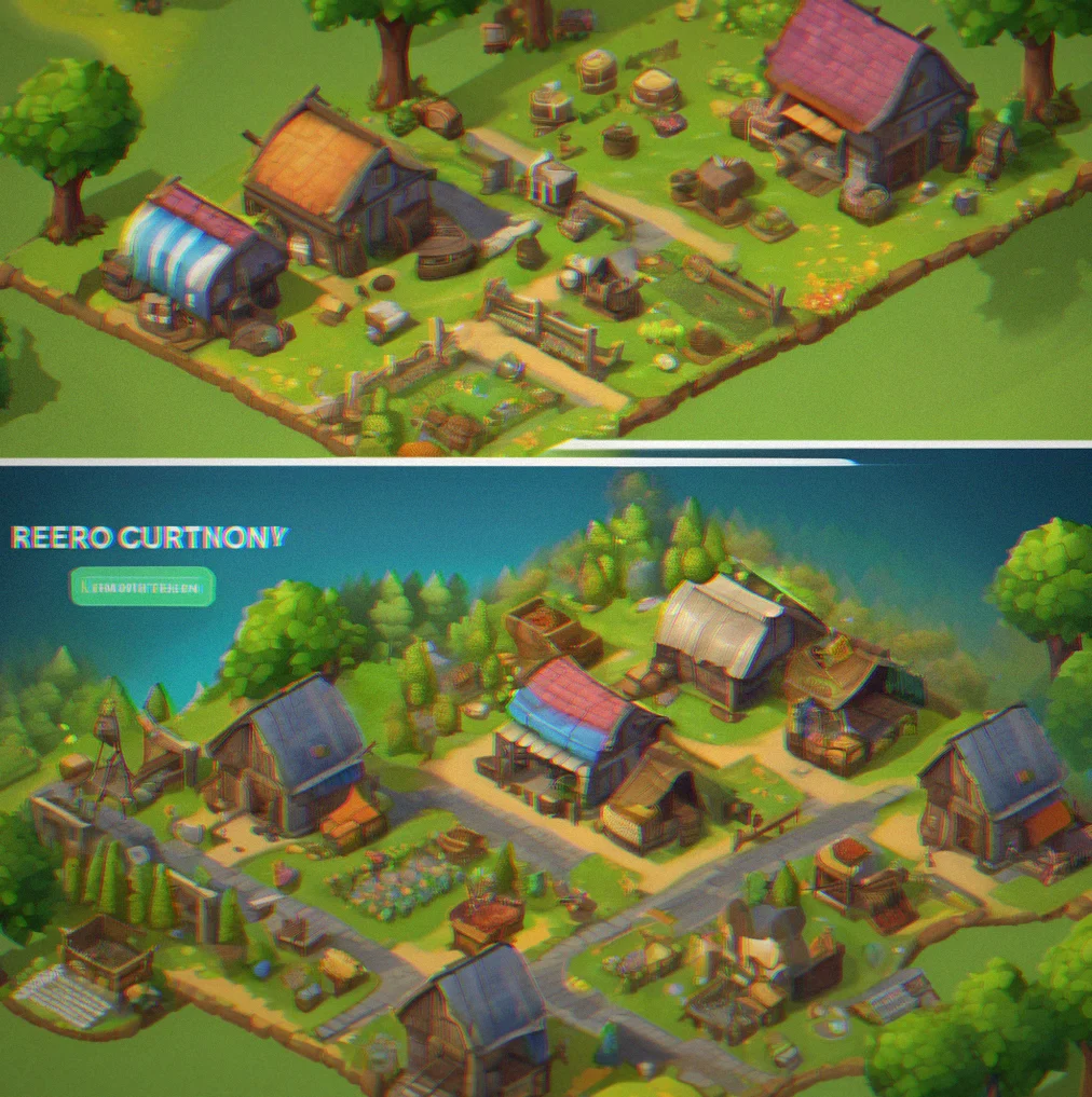 Game screen showing your buildings, the resource trees you've unlocked, and that idle income counter sitting right at the top